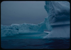 Image: Iceberg with hole, a second iceberg seen through hole