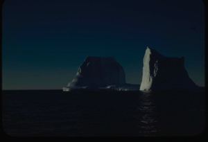 Image: Icebergs in midnight sun