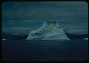 Image of Icebergs and threatening sky