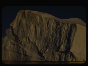 Image of Iceberg close-up, in midnight sun