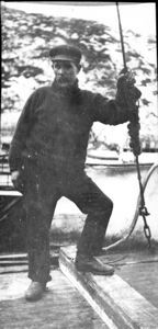 Image of Thomas Gushue on deck, SS Roosevelt