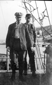 Image of Bob Bartlett and John Murphy (boatswain) on SS Roosevelt