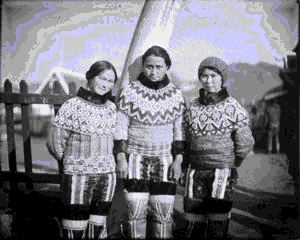 Image of Three women in dress-costume