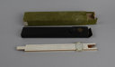Image of Stadia Slide rule N4100, case and box, used on the BOWDOIN, 