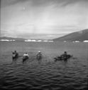 Image of Eskimos [Inuit] in Kayak race, Nugatsiak