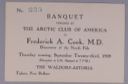 Image of $5.00 ticket to the Frederick A. Cook Arctic Club banquet, No. 235