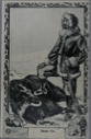 Image of Man with foot on dead  Musk Ox 
