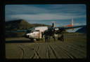 Image of Royal Canadian Air Force C-119 made emergency wheeled landing on soil runway