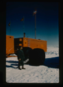 Image of US Army Lead Dog Expedition on top of Greenland Ice Cap. Travel by trailers 