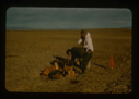 Image of Marking runway orientation for surveying. Lt. Col. Wilson and Stanley Needleman.