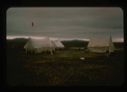 Image of Base camp of Polaris Promontory.  Tents are weighted down for safety