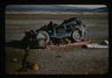 Image of Jeep dropped to site by faulty parachutes. Destroyed. Bronlunds Fjord