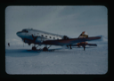 Image of Air Force C-47 on skis lands on Ellesmere Island Ice Shelf.