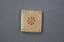 Image of Ivory square with inlay. 2 ivory pieces joined together with orange inlay (balee