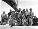 Image of Crew of the Bowdoin which sailed her to Mystic Seaport, Miriam and Donald, Helga