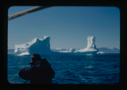 Image of Icebergs. Crew man in foreground (2 copies)