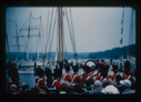 Image of Manchester, Connecticut, Pipe Band playing beside the Bowdoin's berth at Mystic
