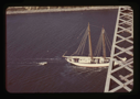 Image of The Bowdoin steaming under the Sagamore Bridge