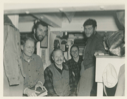 Image of In schooner Bowdoin's cabin: William Powers, Arthur Vorys, Rutherford Platt, ?,