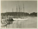 Image of Schooner Bowdoin docked; a second schooner along side