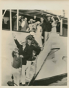 Image of Group aboard yacht MISPAH: MacMillan, Count and Countess von Luckner, Eugene McD