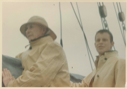 Image of Donald MacMillan and Peter Rand in foul weather gear