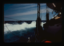 Image of The Bowdoin plowing into heavy seas.