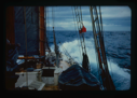 Image of The Bowdoin plowing through seas in Greenland waters