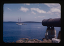 Image of The Bowdoin at Antille's Cove. Moravian cannon in foreground (2 copies)