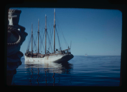 Image of The Bowdoin approaching fishing Portuguese halibut boat
