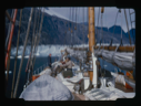 Image of Looking across deck to Rink Glacier. Miriam MacMillan and others on deck.