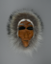 Image of caribou skin mask, female 