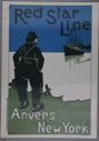 Image of Red Star Line - Anvers, New York reproduction of 1899 print (with  message)