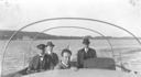 Image of "On board Sea Dog. Dad [Jerome Look], Mr. Skillin, Kempthorn, and Mr. Porter"