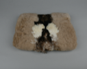 Image of Eider muff with white and dark brown design (feather)