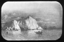Image of Unidentified Artwork Depicting Fishing Scene with Icebergs