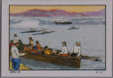 Image of Card: people in umiak [oomiak]; French expedition to Greenland  1934-1935