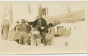 Image of Crew and Inuit women dancing aboard the Bowdoin to Brunswick record player. Rich