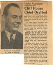 Image of Cliff House Chief Drafted, newspaper clipping