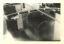 Image of Rolling kitchen equipment, detail: from top of cab, work table, lights, water he