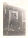 Image of Man on steps at Camp Miles Standish