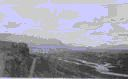 Image of Road in rift at Thingvellir, bridge and distant farm