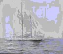 Image of Painiting of large schooner, by C.J.A. Wilson