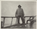 Image of Mate M. Davis on the quarter deck of the "Cluett". Off Disko Island