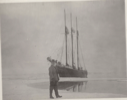 Image of E. O. H. on ice in front of "George B. Cluett"