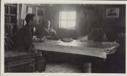 Image of Maurice Tanquary, Harrison Hunt, Jerome Allen and two Inughuit men at table in Borup Lodge