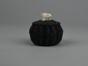 Image of small baleen basket with bowhead whale finial