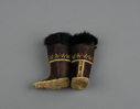 Image of doll's boots decorated with leather mosaic