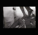 Image of Looking across dories to rough seas   [b&w]
