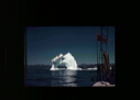 Image of Iceberg with hole seen beyond rigging